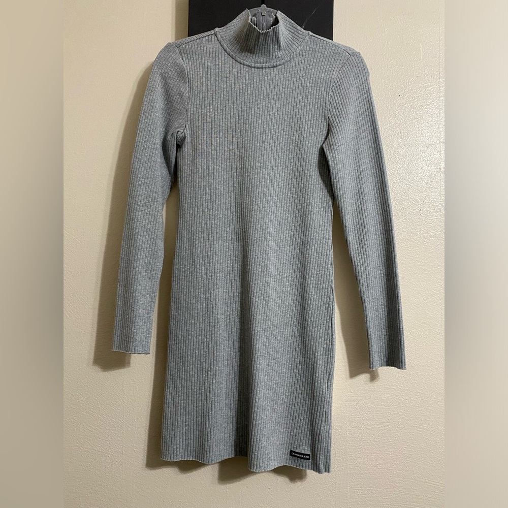 Calvin Klein Jeans grey ribbed dress